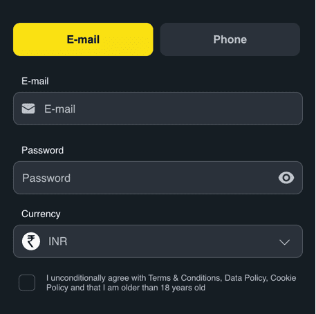 Registration at Rajbet casino
